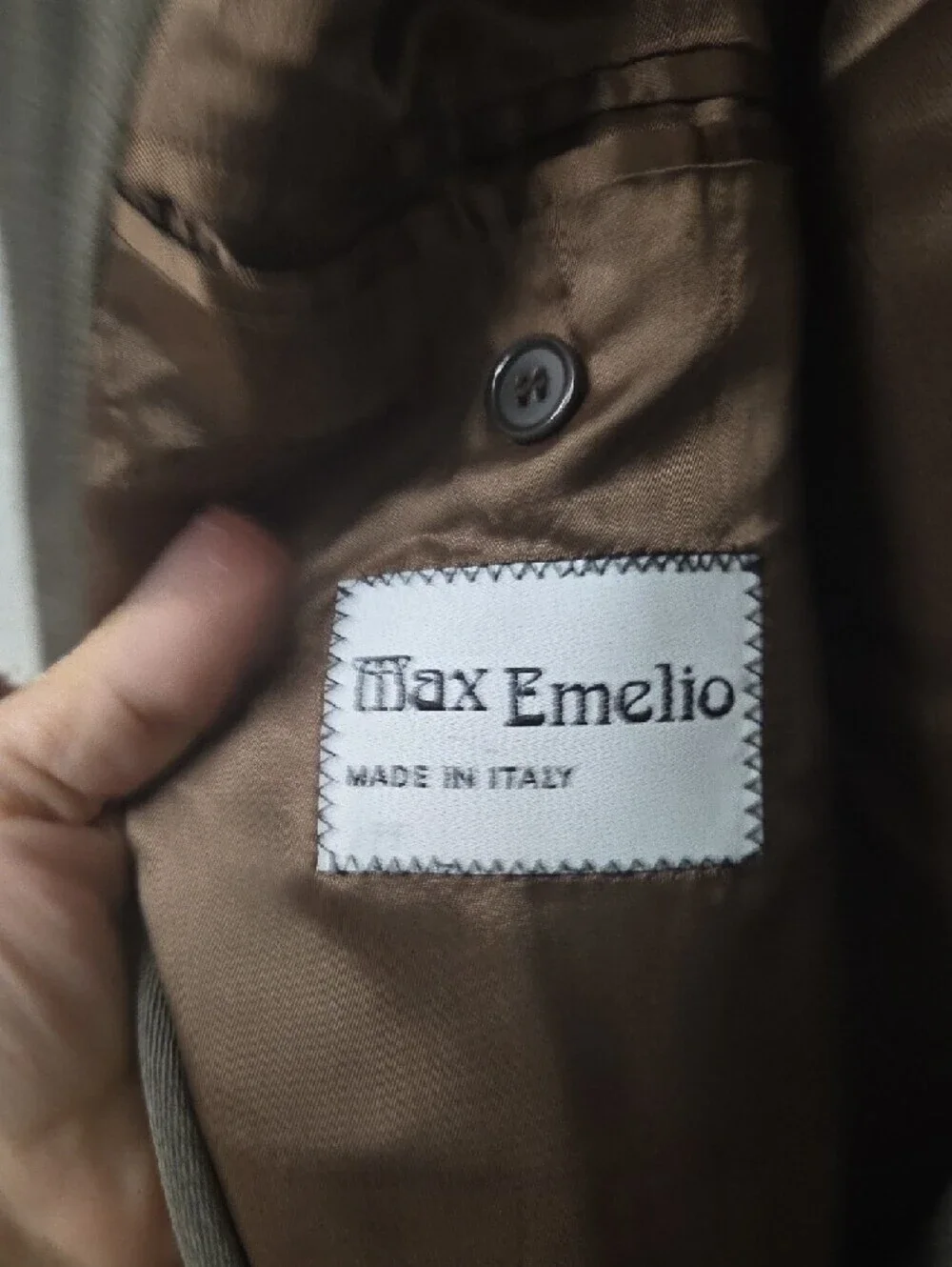ADouble-Breasted Blazer in Olive Brown 52 L P2p 23 In